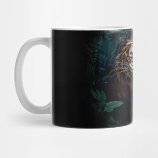 Growling Tiger coming out of the Dark Jungle Mug